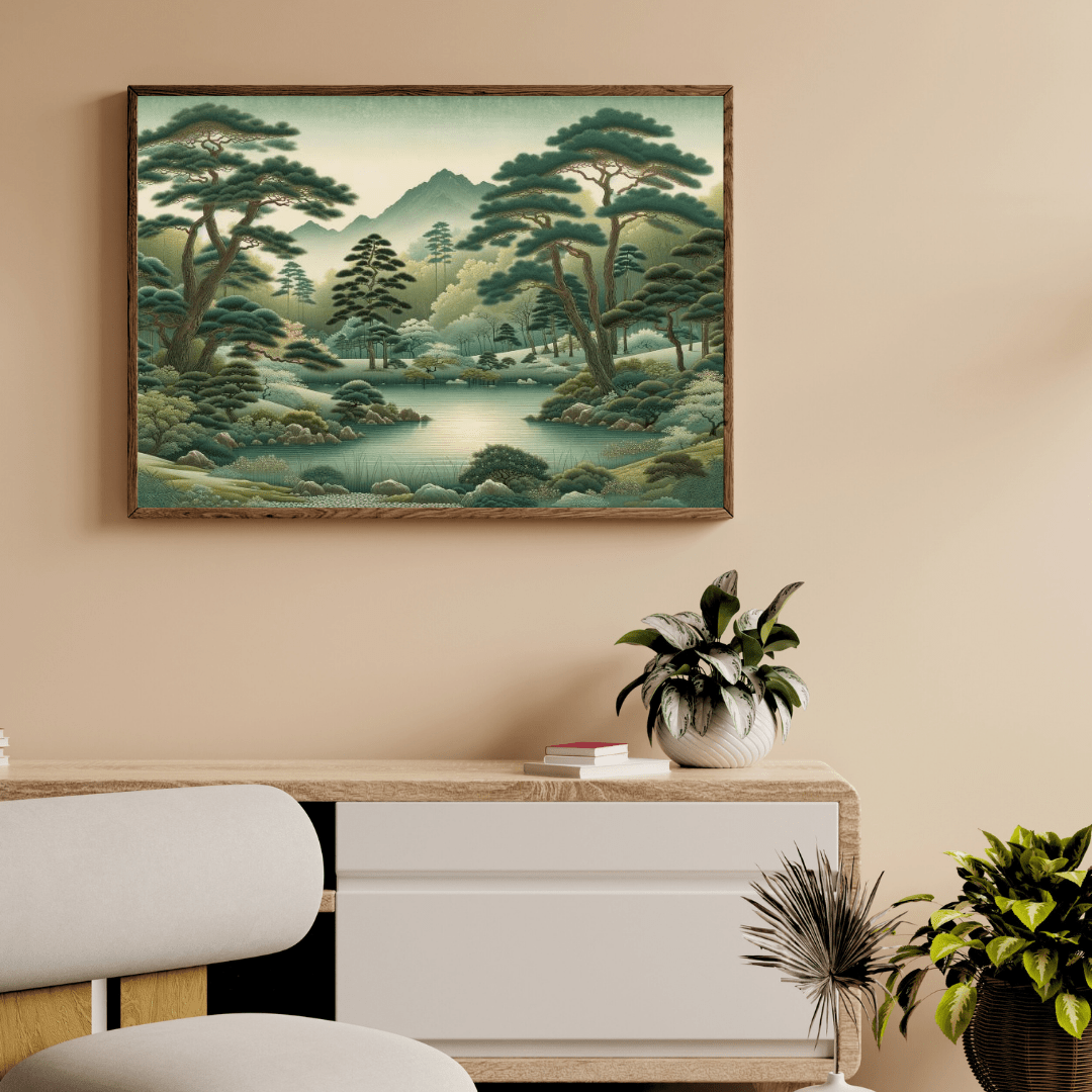 East Asian Landscape Scene - Chinese Wall Art - Aestheticanvas