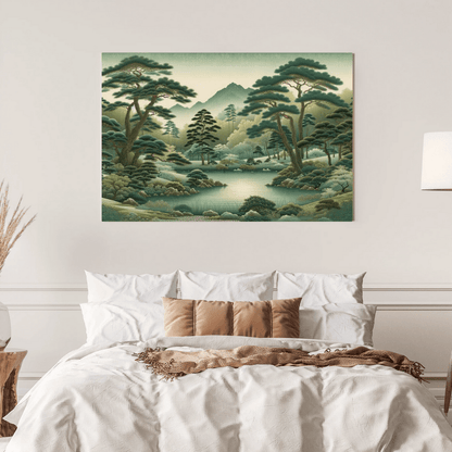 East Asian Landscape Scene - Chinese Wall Art - Aestheticanvas