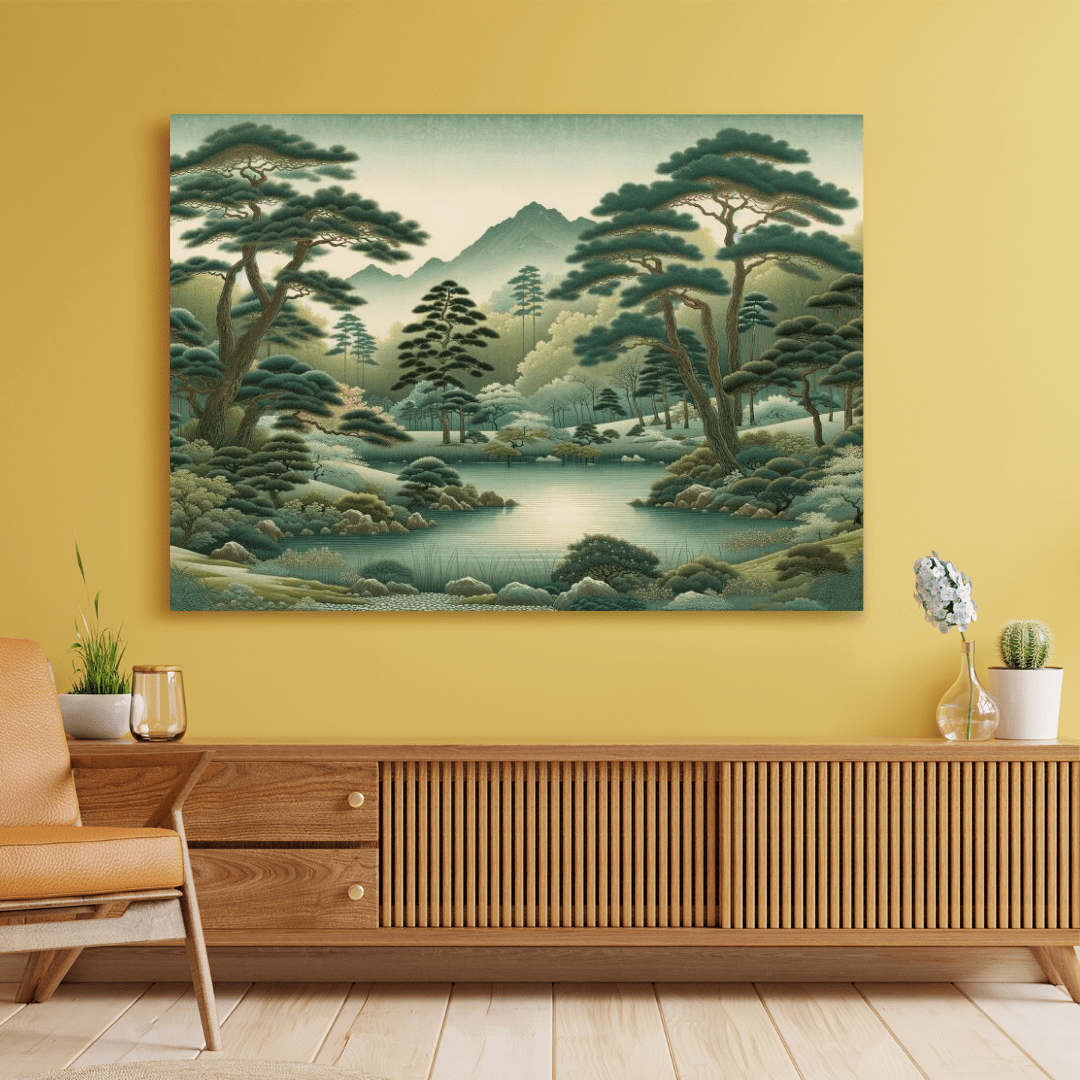 East Asian Landscape Scene - Chinese Wall Art - Aestheticanvas