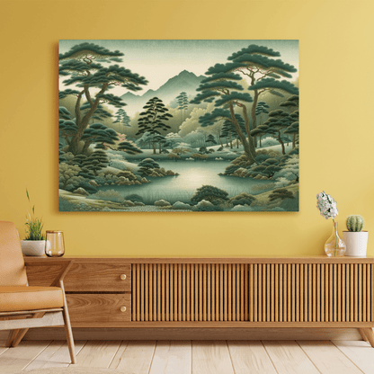 East Asian Landscape Scene - Chinese Wall Art - Aestheticanvas