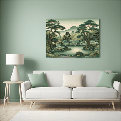 East Asian Landscape Scene - Chinese Wall Art - Aestheticanvas