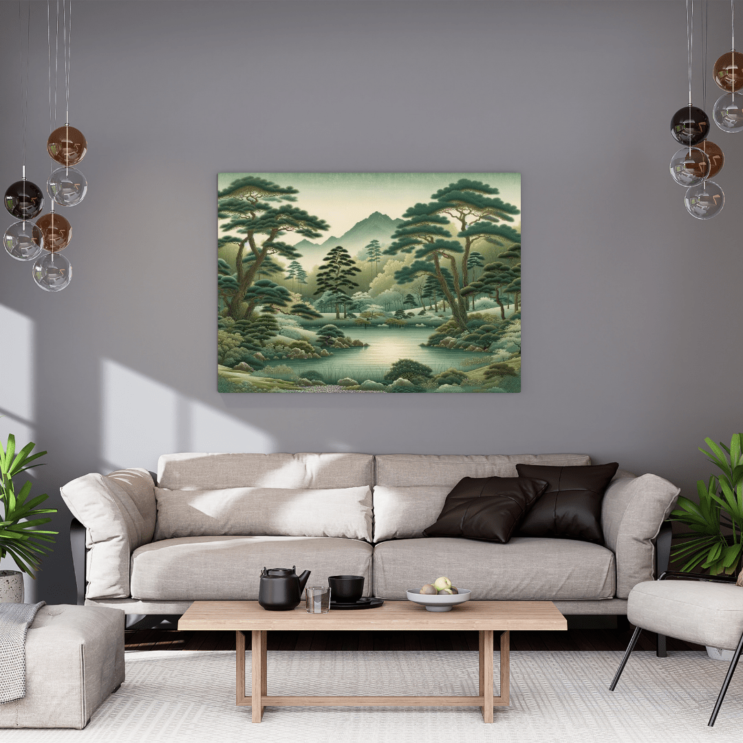 East Asian Landscape Scene - Chinese Wall Art - Aestheticanvas