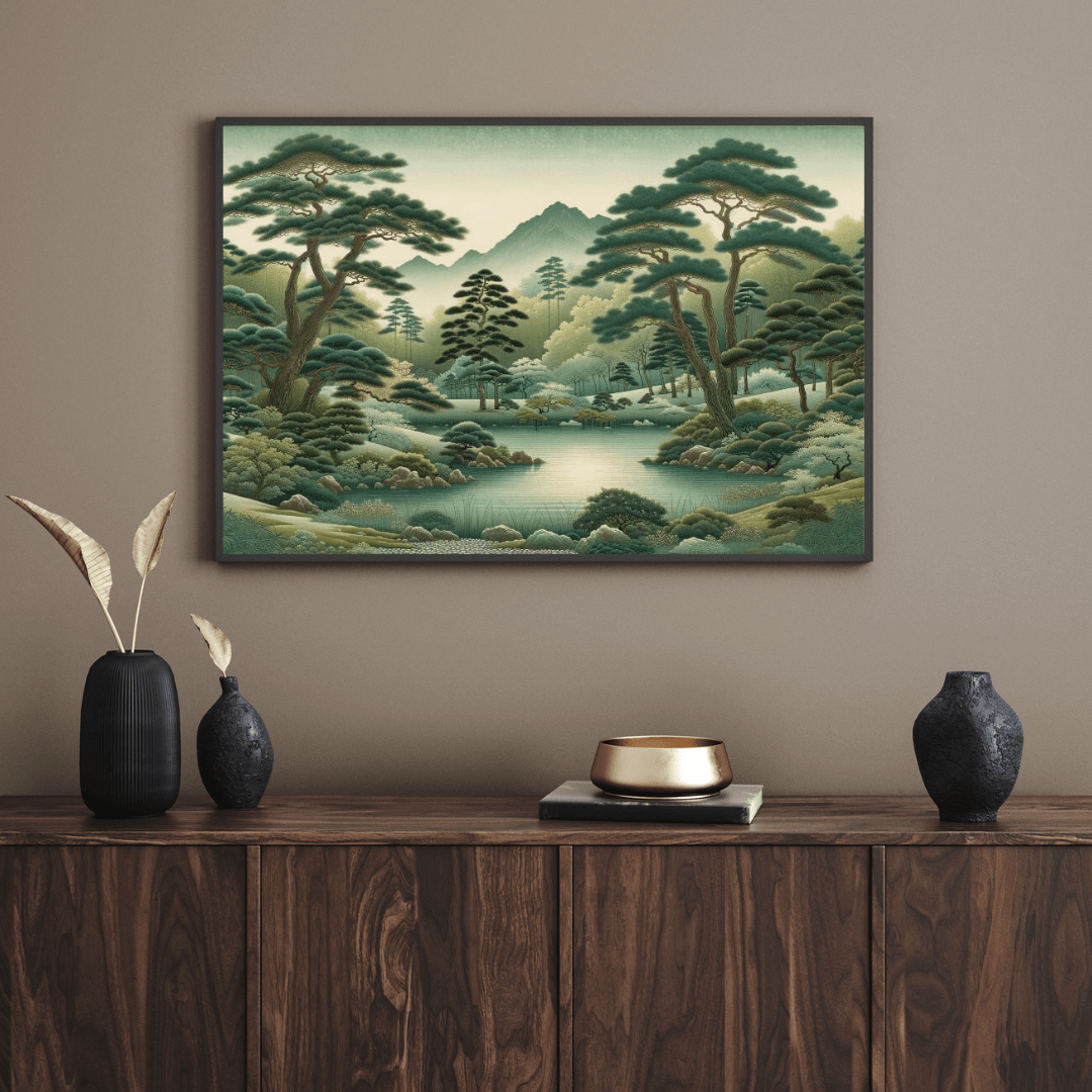 East Asian Landscape Scene - Chinese Wall Art - Aestheticanvas