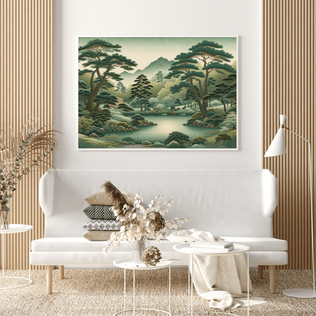 East Asian Landscape Scene - Chinese Wall Art - Aestheticanvas