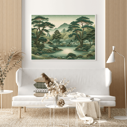 East Asian Landscape Scene - Chinese Wall Art - Aestheticanvas