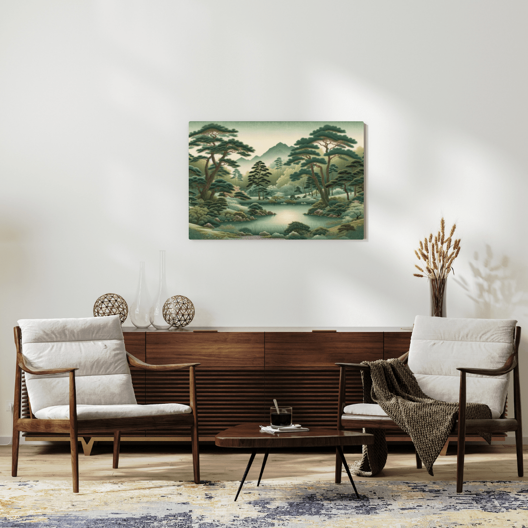 East Asian Landscape Scene - Chinese Wall Art - Aestheticanvas