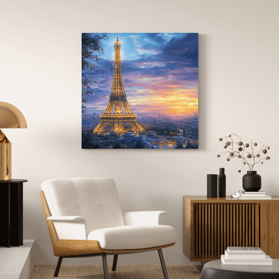 Eiffel Tower at Sunset - Paris Wall Art - Aestheticanvas