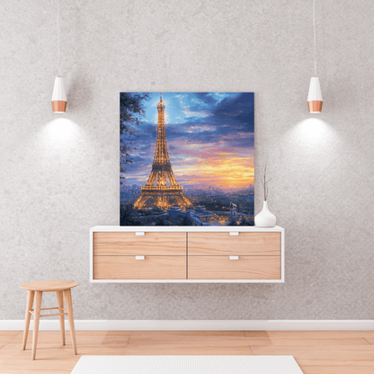 Eiffel Tower at Sunset - Paris Wall Art - Aestheticanvas