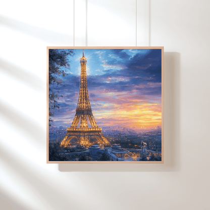 Eiffel Tower at Sunset - Paris Wall Art - Aestheticanvas