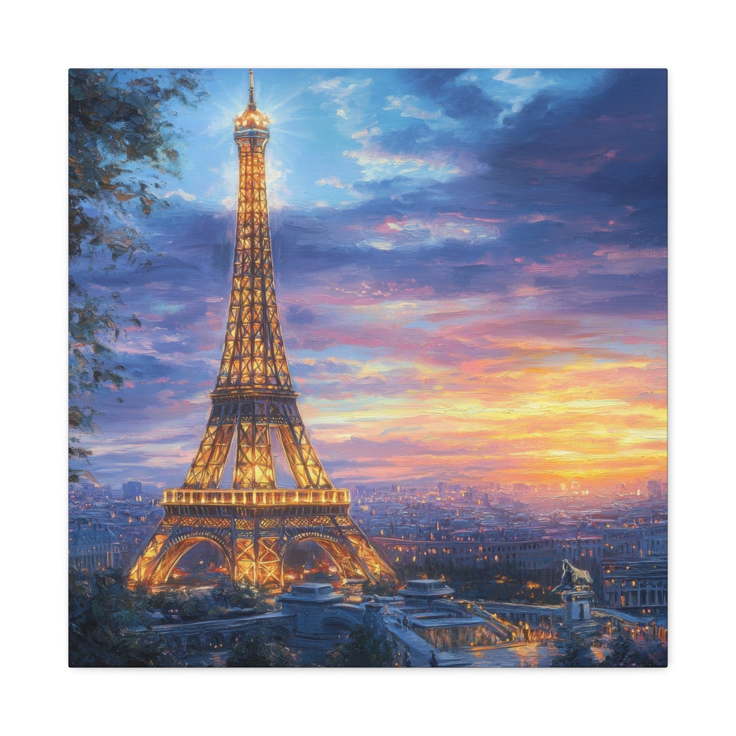 Eiffel Tower at Sunset - Paris Wall Art - Aestheticanvas