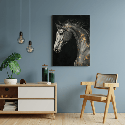 Elegant Black Horse - Equine Wall Art - Aestheticanvas