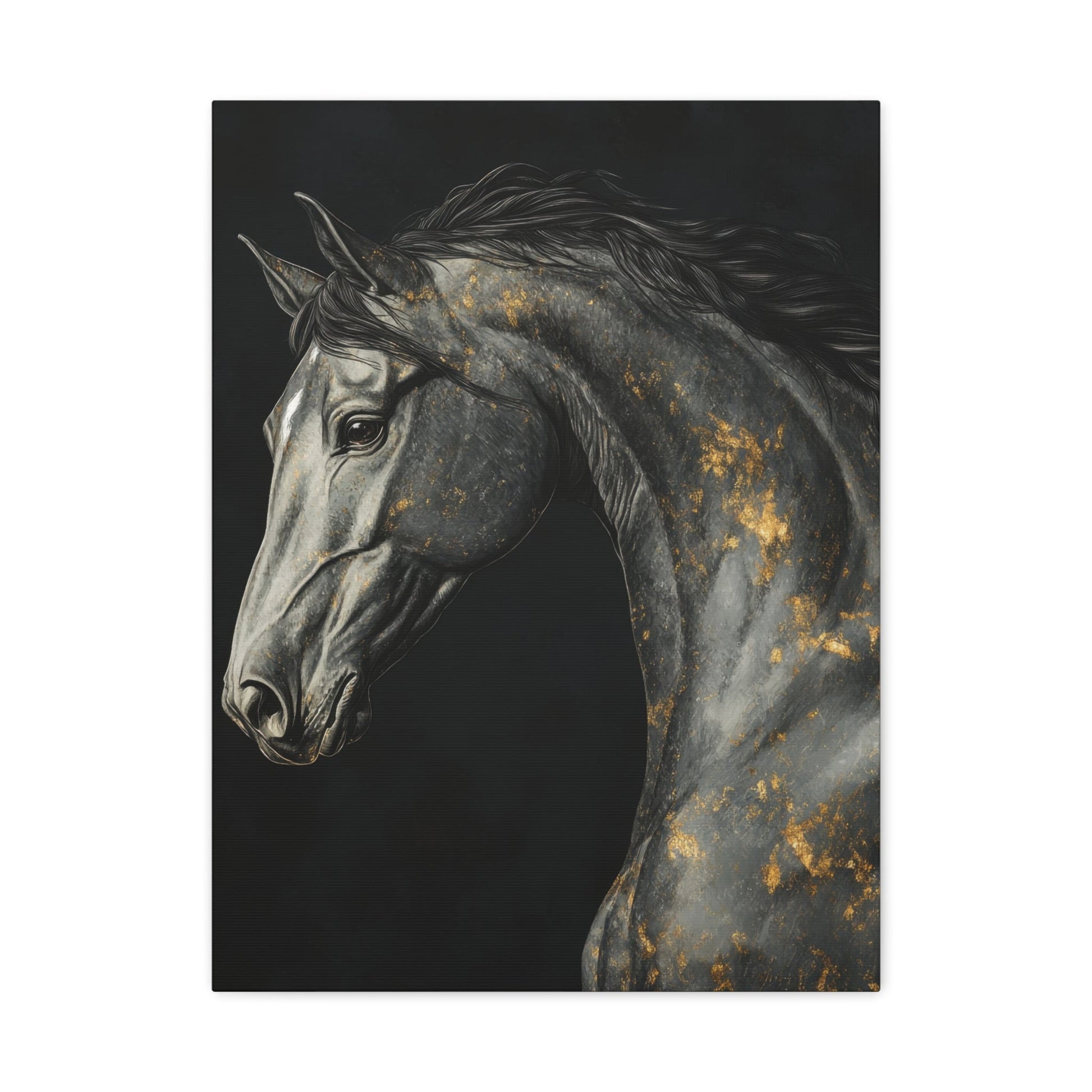 Elegant Black Horse - Equine Wall Art - Aestheticanvas