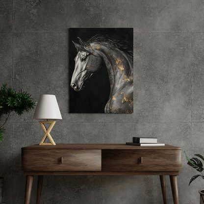 Elegant Black Horse - Equine Wall Art - Aestheticanvas