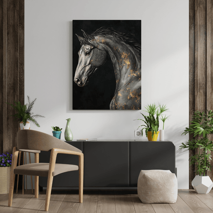 Elegant Black Horse - Equine Wall Art - Aestheticanvas