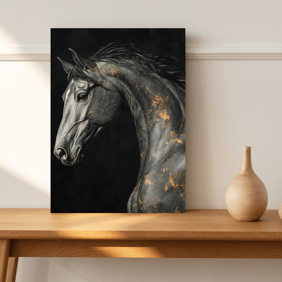 Elegant Black Horse - Equine Wall Art - Aestheticanvas