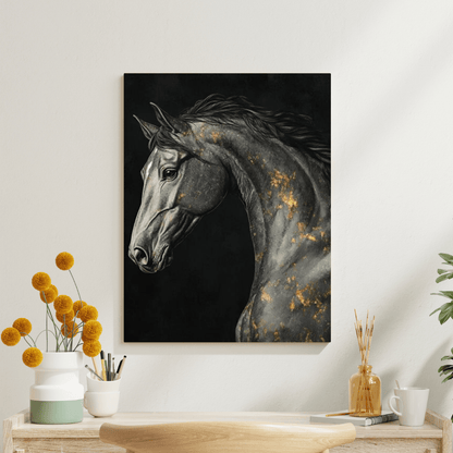 Elegant Black Horse - Equine Wall Art - Aestheticanvas