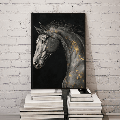 Elegant Black Horse - Equine Wall Art - Aestheticanvas