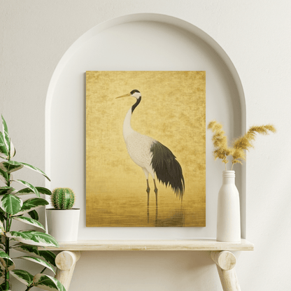 Elegant Crane Serenity - Bird Wall Art - Aestheticanvas