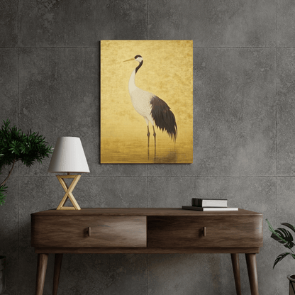 Elegant Crane Serenity - Bird Wall Art - Aestheticanvas