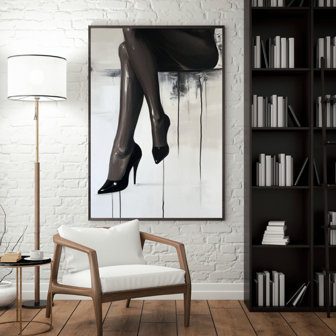 Elegant Legs in High Heels - Abstract Wall Art - Aestheticanvas