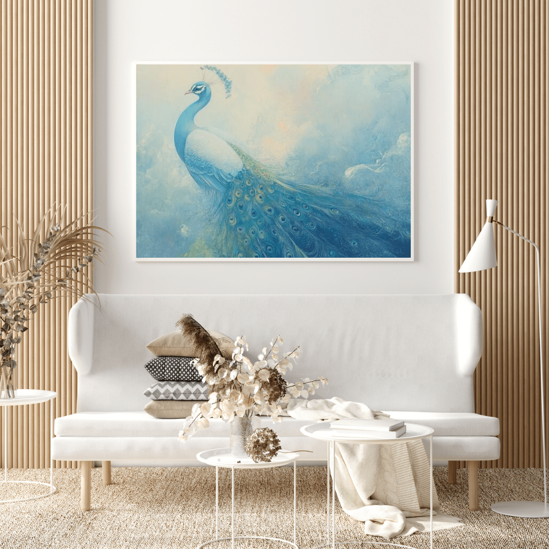 Elegant Peacock Radiance - Bird Wall Art - Aestheticanvas