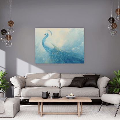 Elegant Peacock Radiance - Bird Wall Art - Aestheticanvas