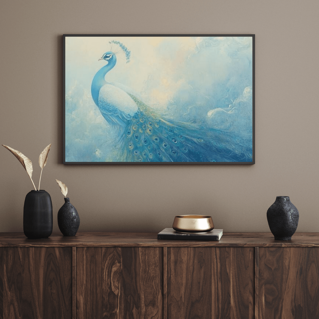 Elegant Peacock Radiance - Bird Wall Art - Aestheticanvas