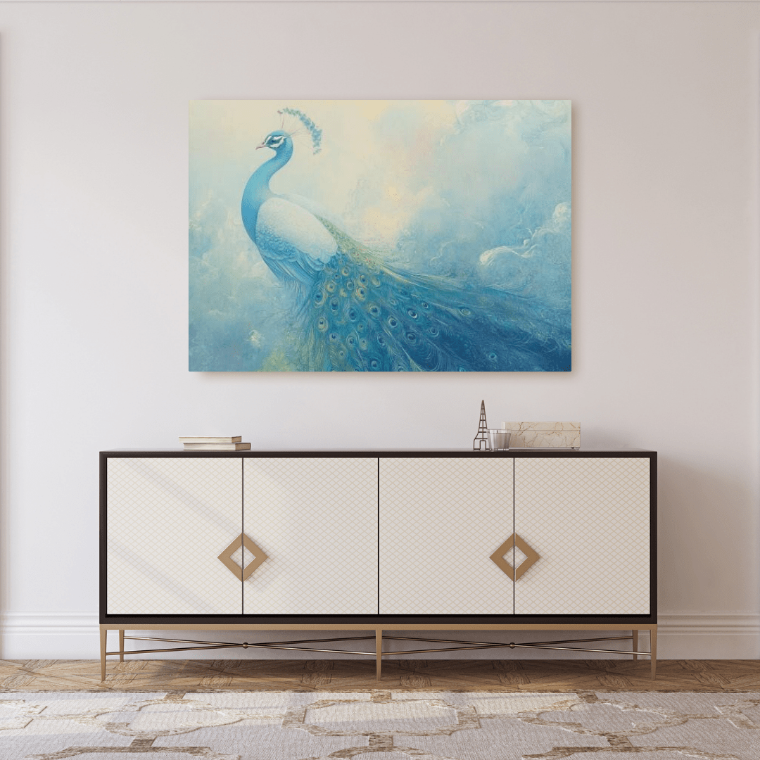 Elegant Peacock Radiance - Bird Wall Art - Aestheticanvas