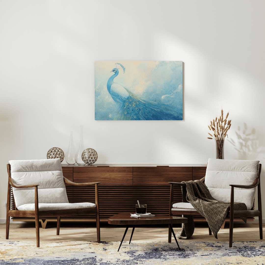 Elegant Peacock Radiance - Bird Wall Art - Aestheticanvas