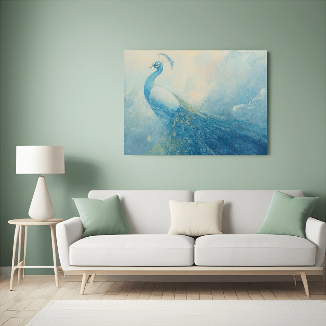 Elegant Peacock Radiance - Bird Wall Art - Aestheticanvas