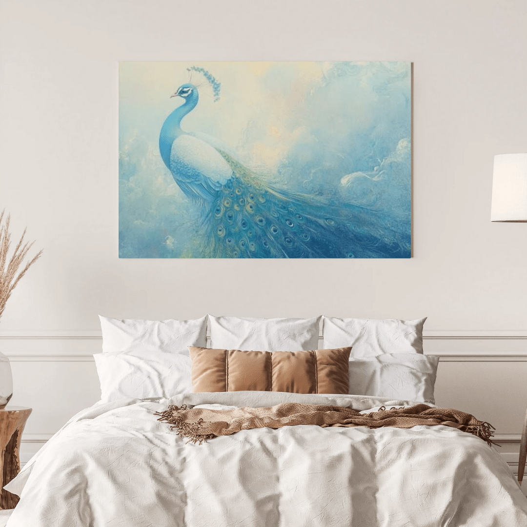 Elegant Peacock Radiance - Bird Wall Art - Aestheticanvas