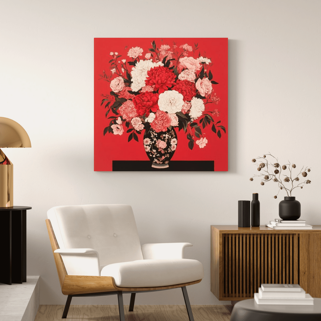 Elegant Red Rose Bouquet - Flower Wall Art - Aestheticanvas