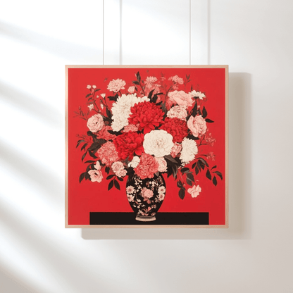 Elegant Red Rose Bouquet - Flower Wall Art - Aestheticanvas