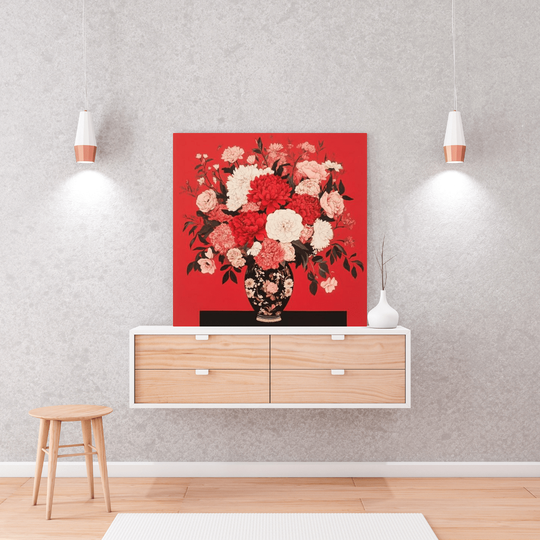 Elegant Red Rose Bouquet - Flower Wall Art - Aestheticanvas