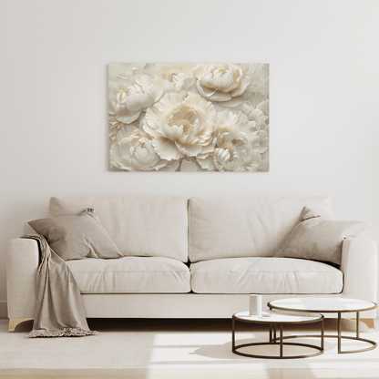 Elegant White Flower Serenity - Floral Wall Art - Aestheticanvas