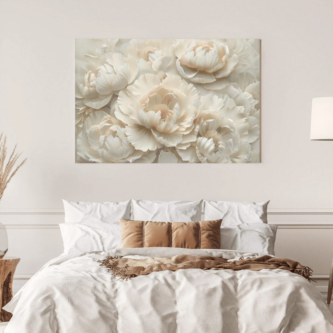 Elegant White Flower Serenity - Floral Wall Art - Aestheticanvas