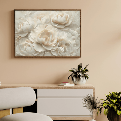 Elegant White Flower Serenity - Floral Wall Art - Aestheticanvas