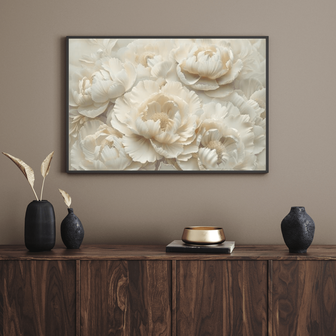 Elegant White Flower Serenity - Floral Wall Art - Aestheticanvas