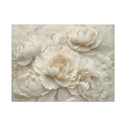 Elegant White Flower Serenity - Floral Wall Art - Aestheticanvas