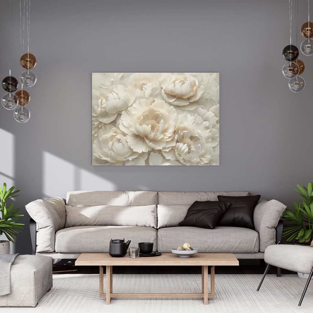 Elegant White Flower Serenity - Floral Wall Art - Aestheticanvas