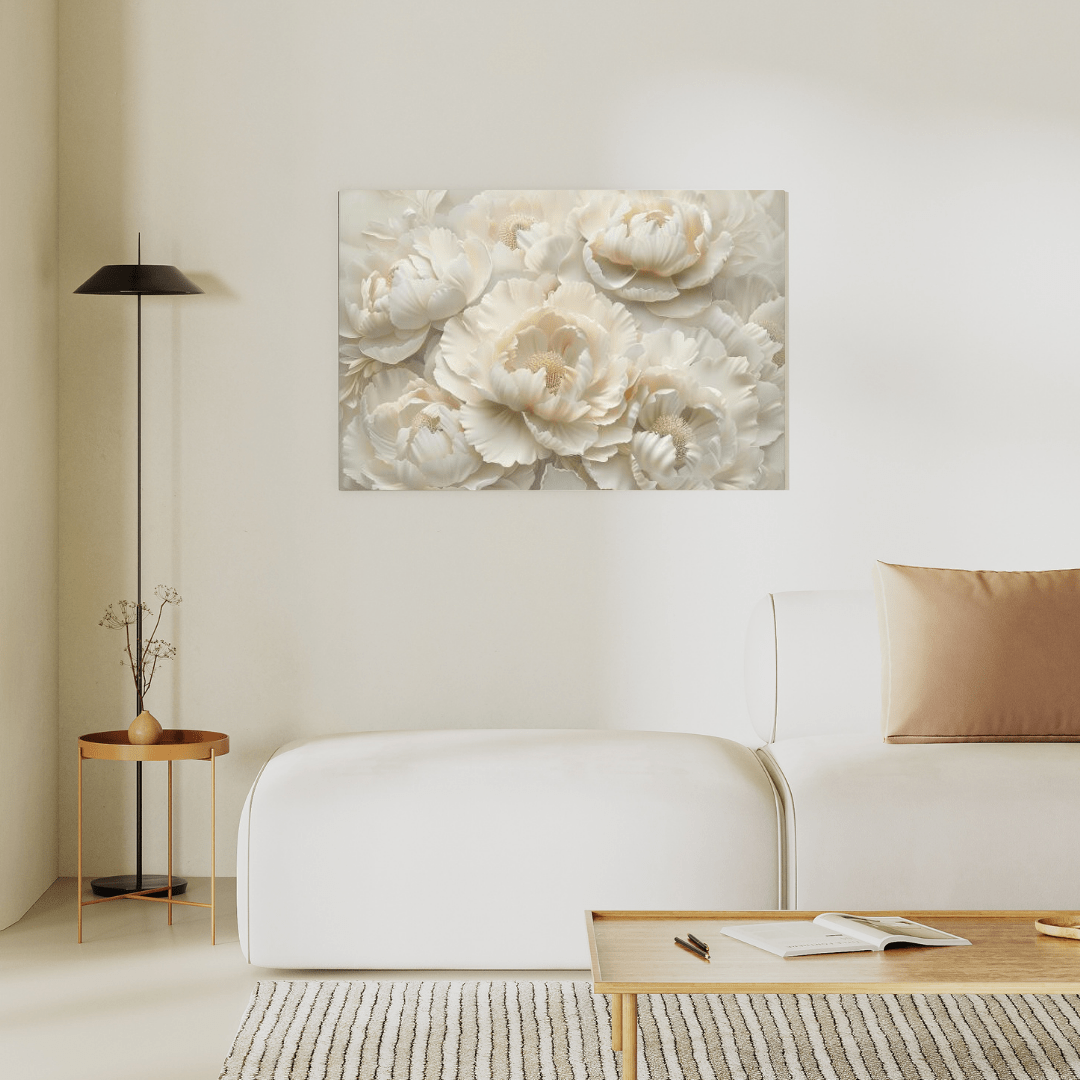 Elegant White Flower Serenity - Floral Wall Art - Aestheticanvas