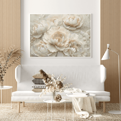 Elegant White Flower Serenity - Floral Wall Art - Aestheticanvas