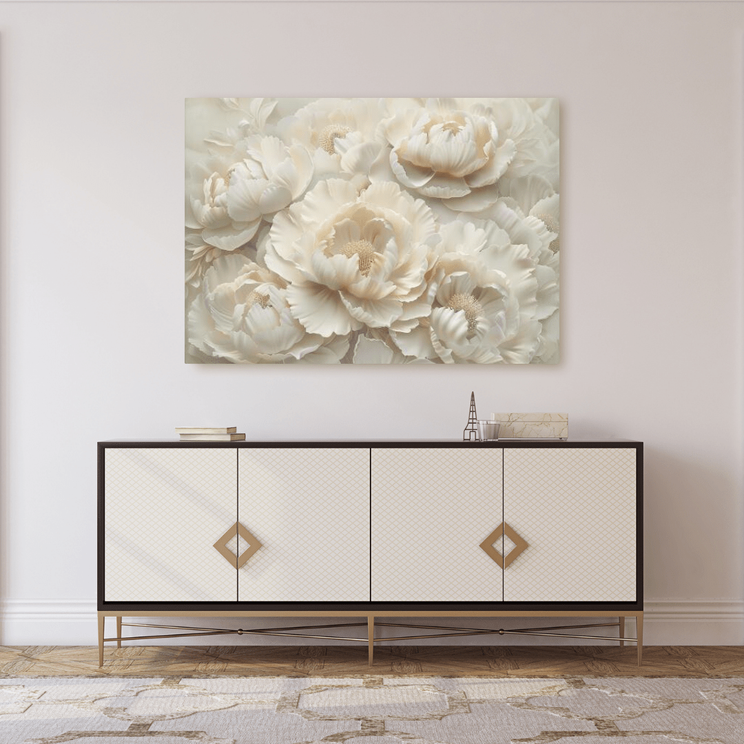 Elegant White Flower Serenity - Floral Wall Art - Aestheticanvas