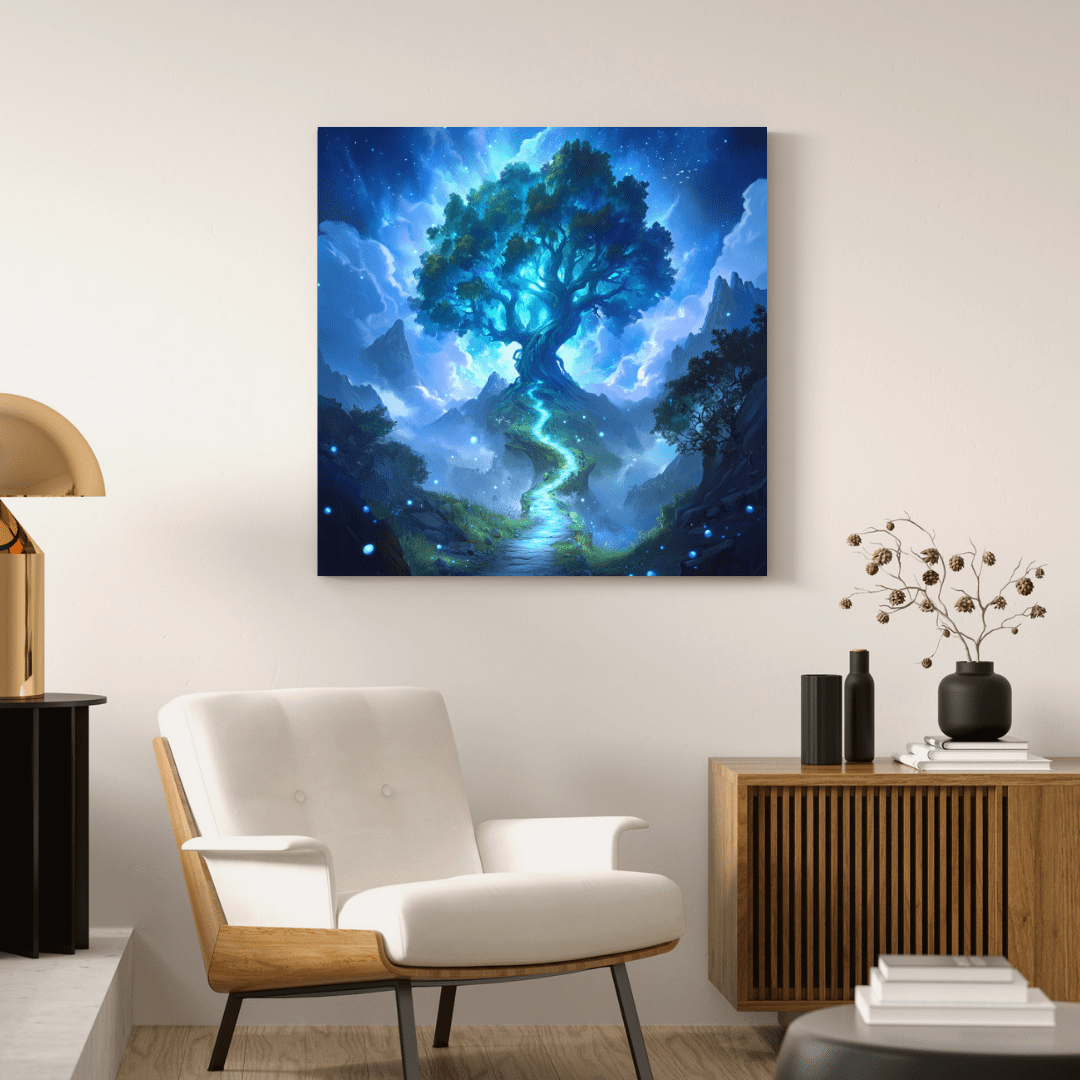 Enchanted Glowing Tree - Fantasy Wall Art - Aestheticanvas