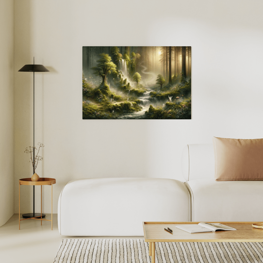 Enchanted Mystical Waterfall - Fantasy Wall Art - Aestheticanvas