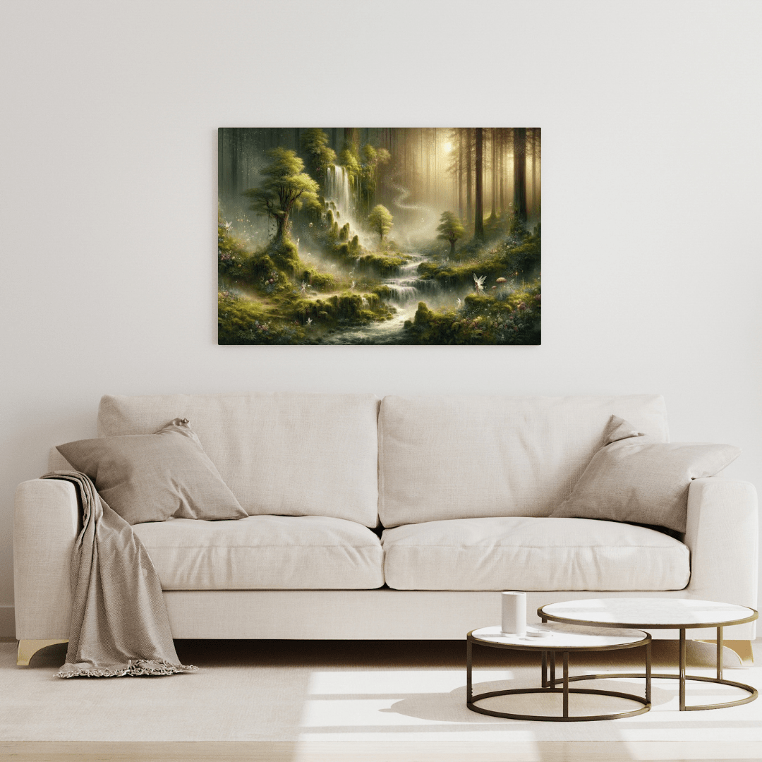 Enchanted Mystical Waterfall - Fantasy Wall Art - Aestheticanvas