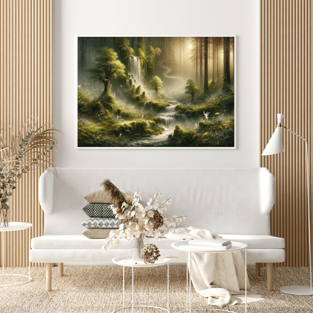 Enchanted Mystical Waterfall - Fantasy Wall Art - Aestheticanvas