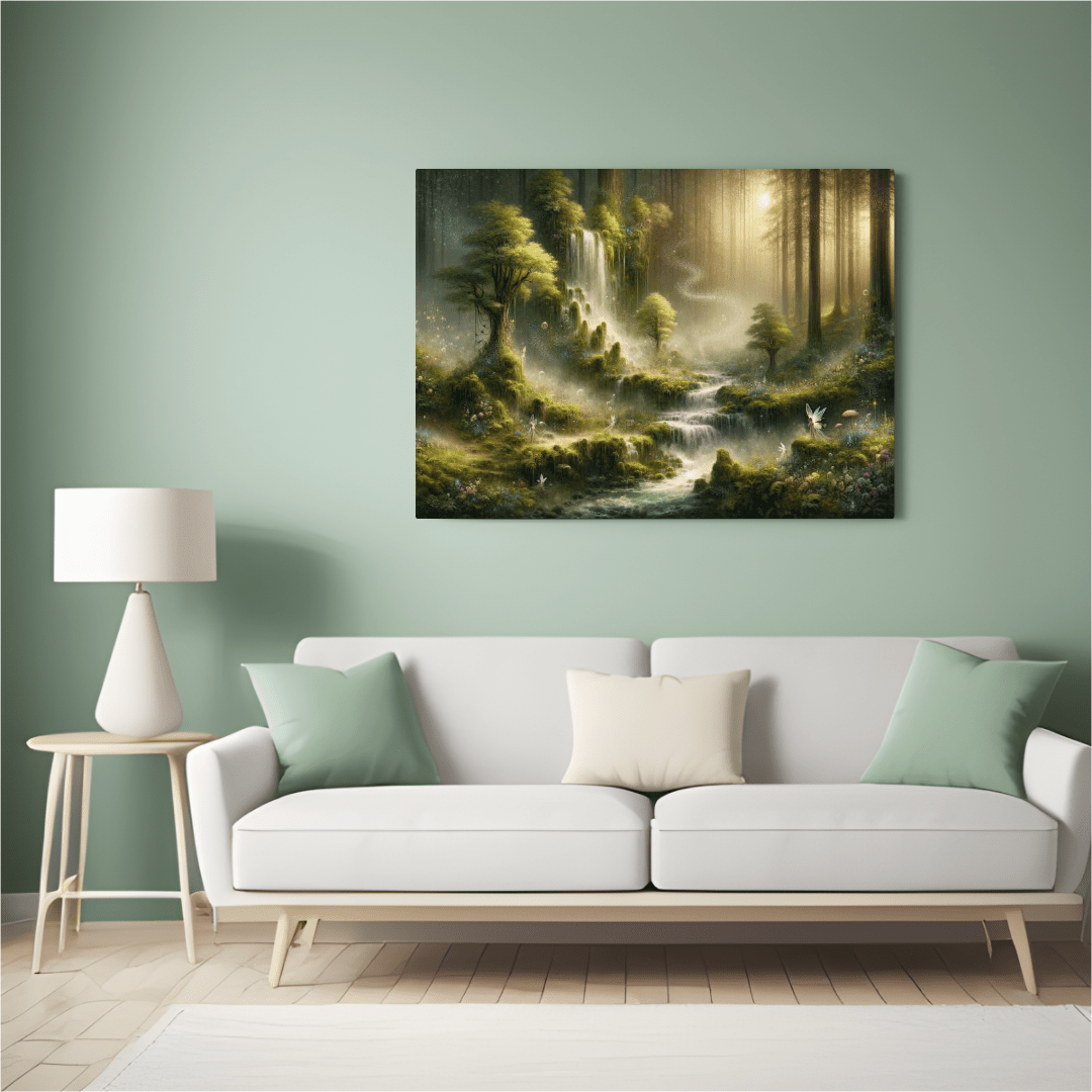 Enchanted Mystical Waterfall - Fantasy Wall Art - Aestheticanvas