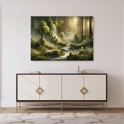 Enchanted Mystical Waterfall - Fantasy Wall Art - Aestheticanvas