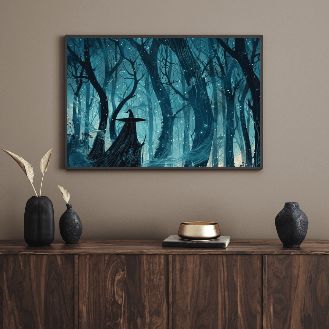 Enchanted Night Sorcerer - Fantasy Wall Art - Aestheticanvas